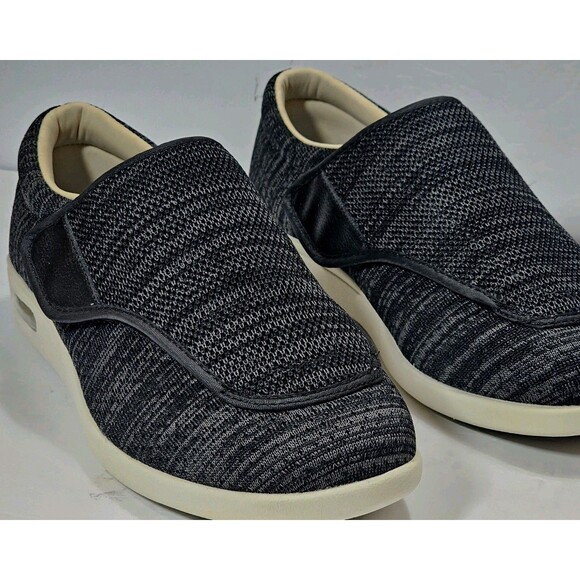 Men's Youyun Black & Grey Diabetic Comfort Memory Foam Tech Shoes  Size 12 EUC - Picture 1 of 10